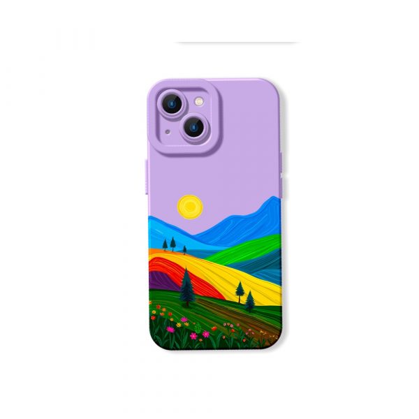 Vibrant Sunset Hills Silicone Case for Apple iPhone Series
