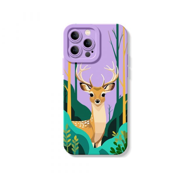 Enchanted Forest Deer Design Silicone Case for Apple iPhone Series
