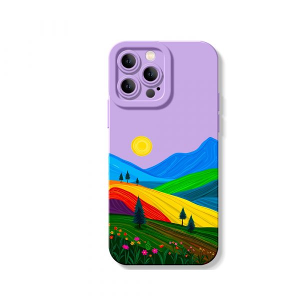 Vibrant Sunset Hills Silicone Case for Apple iPhone Series