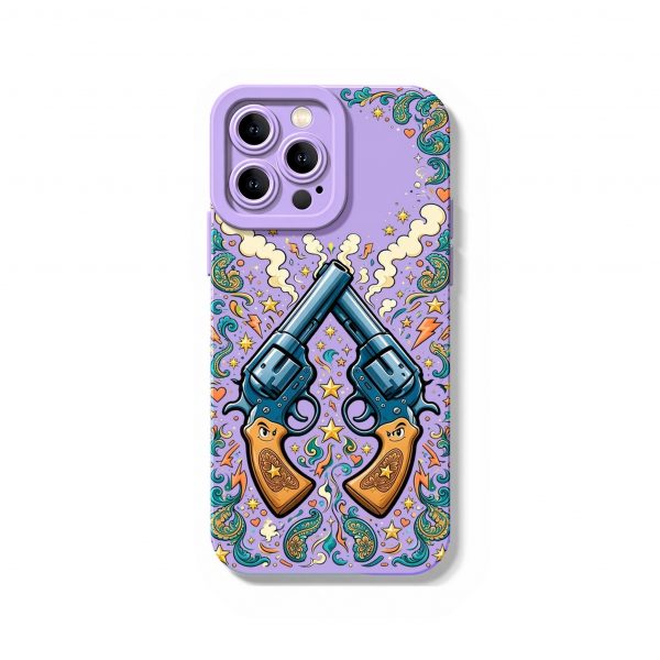 Retro Revolver Paisley Vibe - Silicone Case for Apple iPhone Series