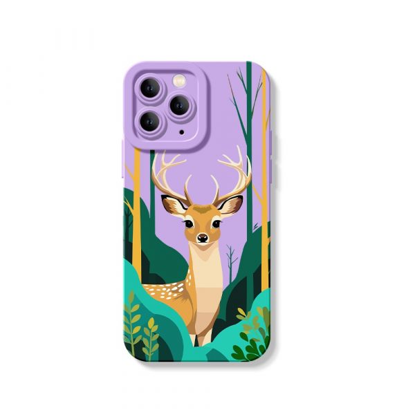 Enchanted Forest Deer Design Silicone Case for Apple iPhone Series