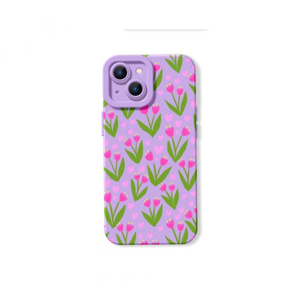Floral Blossom Elegance: Silicone Case for Apple iPhone Series