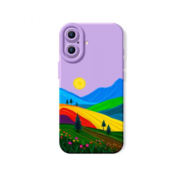 Vibrant Sunset Hills Silicone Case for Apple iPhone Series