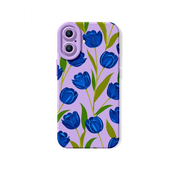 Tulip Bloom Elegance: Silicone Case for Apple iPhone Series