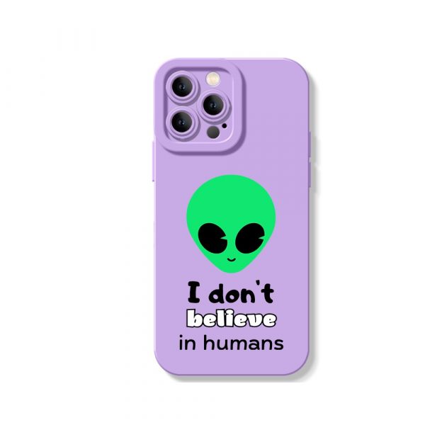 Alien Vibe: Cosmic Quote Silicone Case for Apple iPhone Series