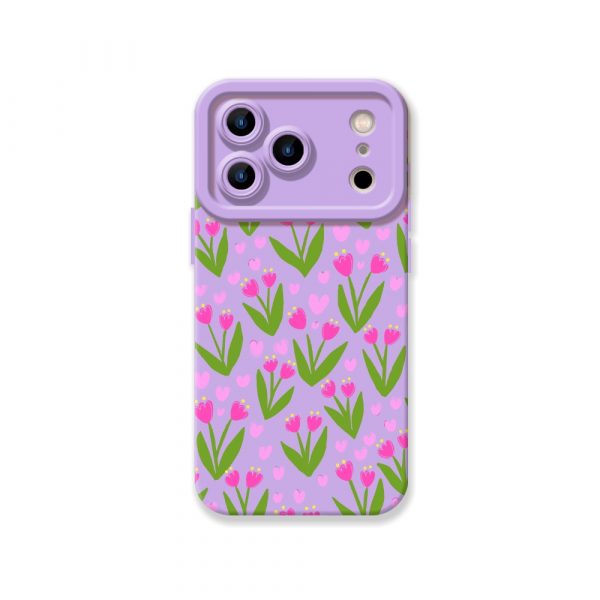 Floral Blossom Elegance: Silicone Case for Apple iPhone Series