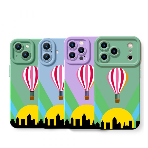 Sunrise Hot Air Balloon Adventure Silicone Case for Apple iPhone Series