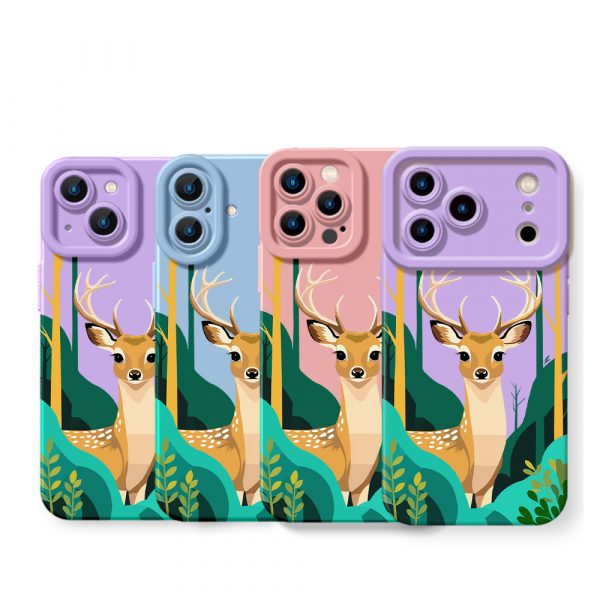 Enchanted Forest Deer Design Silicone Case for Apple iPhone Series