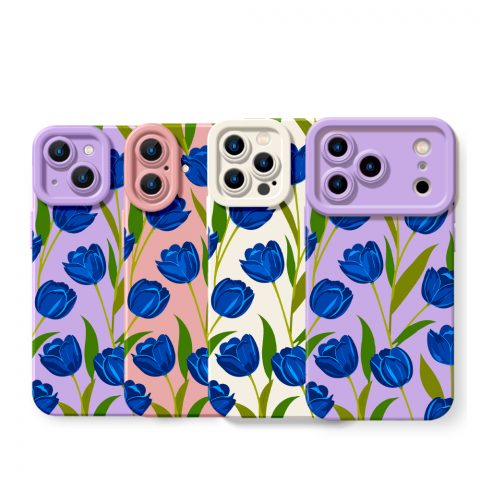 Tulip Bloom Elegance: Silicone Case for Apple iPhone Series