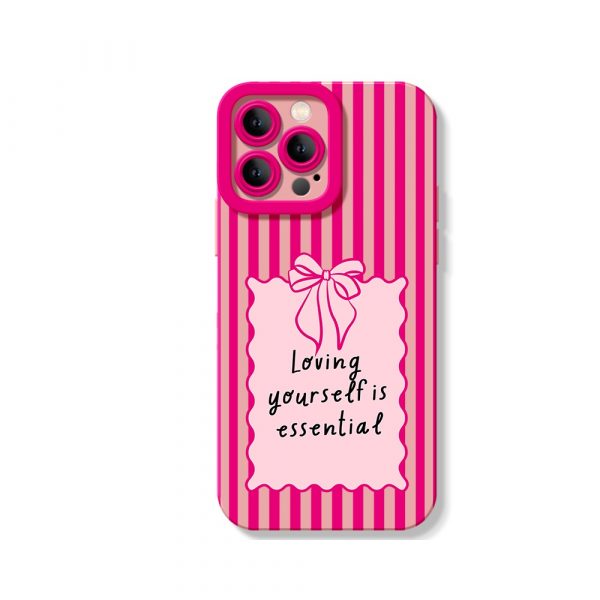 Striped Bow Bliss - Motivational Silicone Case for Apple iPhone Series