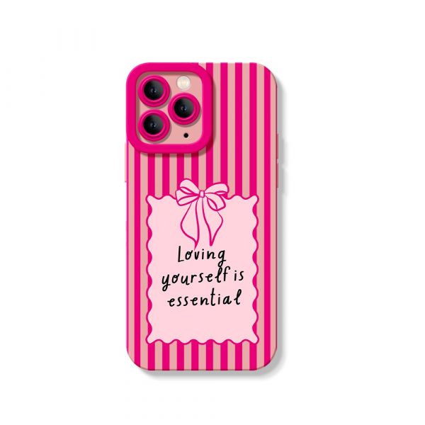 Striped Bow Bliss - Motivational Silicone Case for Apple iPhone Series